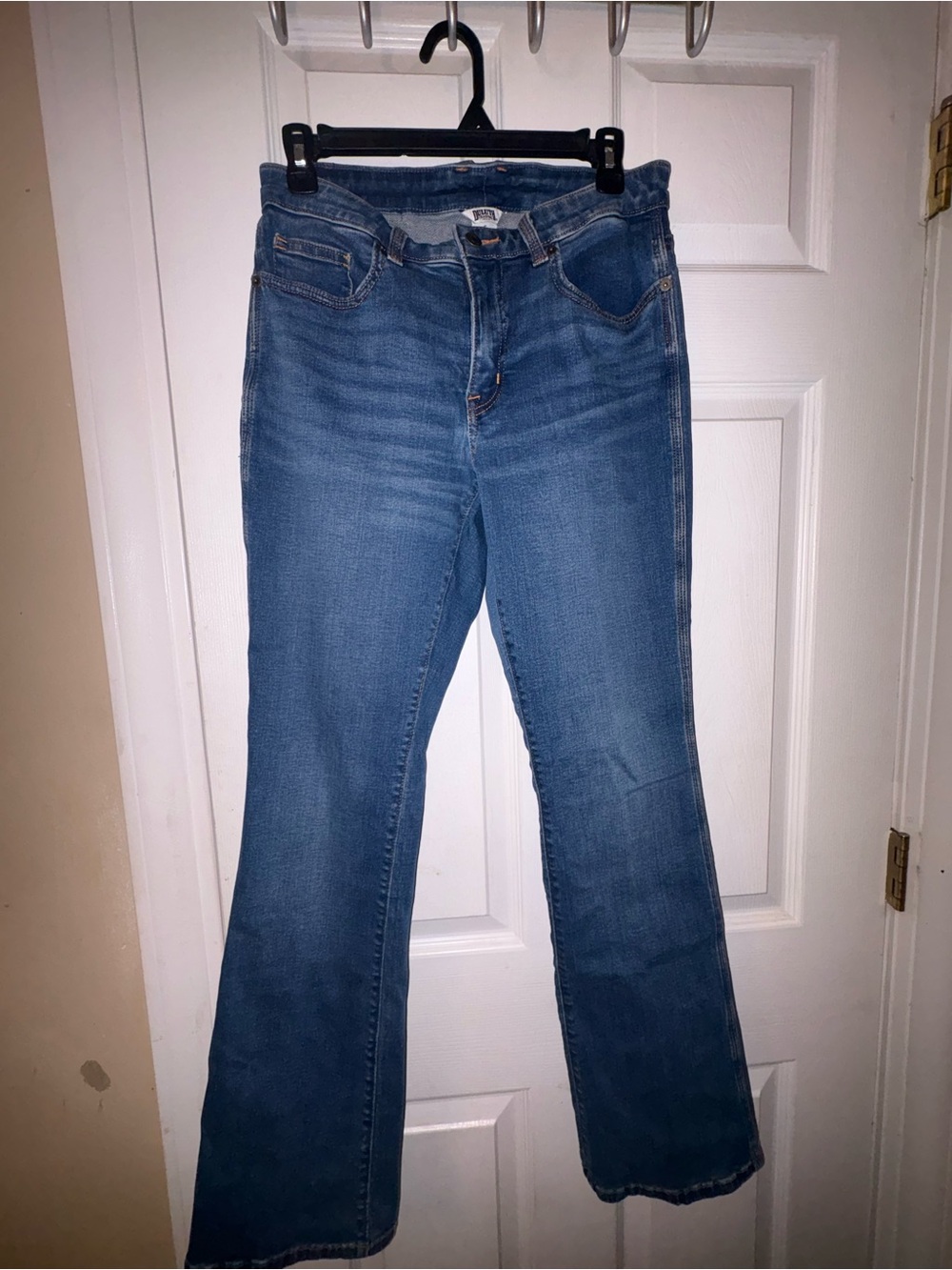 Duluth Trading Co Mid Blue Flare Jeans
